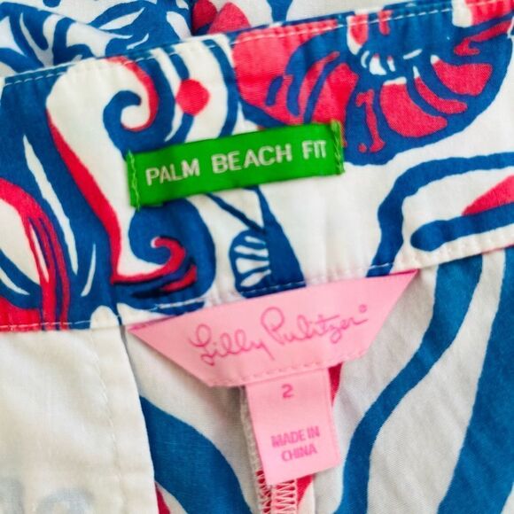Lilly Pulitzer Palm Beach fit shell design Capri pants size 2. - Picture 5 of 7